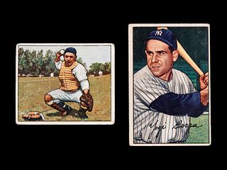 A Group of Two 1950s Bowman Yogi Berra Baseball Cards,
