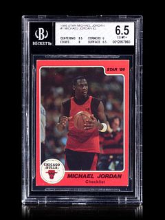 A 1986 Star Michael Jordan Set Break Basketball Card No. 1 Checklist BGS 6.5 EX-MT+