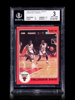 A 1986 Star Michael Jordan Set Break Basketball Card No. 2 Collegiate Stats BGS 3 Very Good