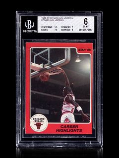 A 1986 Star Michael Jordan Set Break Basketball Card No. 7 Career HighlightsBGS 6 EX-MT.