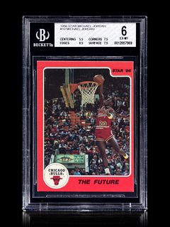 A 1986 Star Michael Jordan Set Break Basketball Card No. 10 The Future BGS 6 EX-MT.