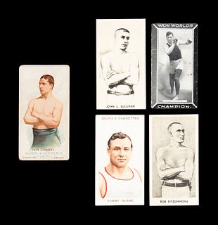 A Group of Five 19th and Early 20th Century Boxing Cards,