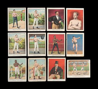 A Group of 12 T220 Mecca Cigarette Boxing Cards,  