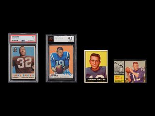 A Group of Four Post War Hall of Fame Football Cards,