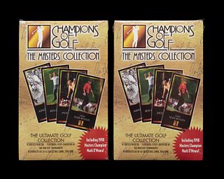 A Group of Two 1998 Champions of Golf Unopened Masters Golf Card Sets Featuring Tiger Woods Rookie Cards,