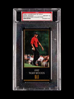 A 1998 Champions Of Golf, The Masters Collection, Tiger Woods Rookie Card, PSA 8 NM/MT