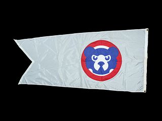 A Chicago Cubs Flag Flown at Wrigley Field  