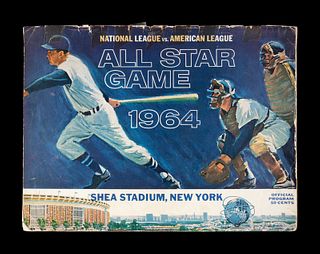 A 1964 Shea Stadium Major League Baseball All-Star Game   Official Program and Ticket Stub