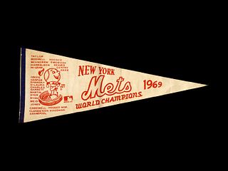 An Original 1969 Shea Stadium New York Mets World Champions Pennant