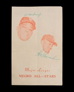 An Important 1955 Negro Baseball All Stars Barnstorming Tour Signed Program (Including Mays, Aaron, Banks and Doby)
