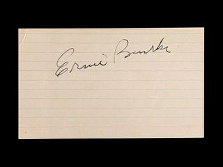A Vintage Ernie Banks Signed Index Card