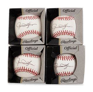 A Group of Four Rollie Fingers Signed Baseballs,