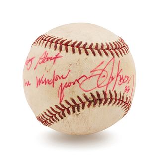 A Bo Jackson Signed and Uniquely Inscribed Baseball