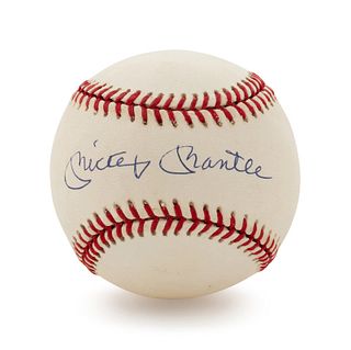 A Mickey Mantle Single Signed Baseball