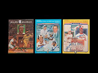 A Group of Three Autographed Baseball Hall of Fame Induction Programs,