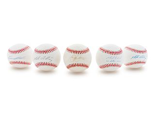 A Group of Five Signed Baseballs,