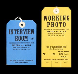 A Group of 1964 Sonny Liston vs. Cassius Clay Heavyweight Boxing Championship Fight Press Passes,