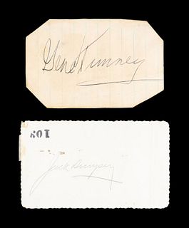 A Group of Boxing Heavyweight Champion Jack Dempsey and Gene Tunney Signed Autographs,