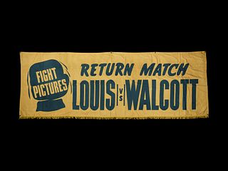 A 1948 Joe Louis vs. Jersey Joe Walcott Return Match Heavyweight Boxing Championship Fight Large Theater Banner,
