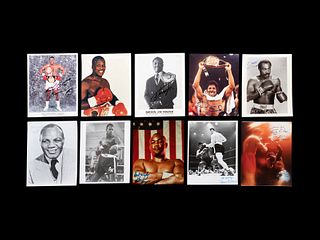 A Group of 10 Heavyweight Boxing Champion Signed Photos,