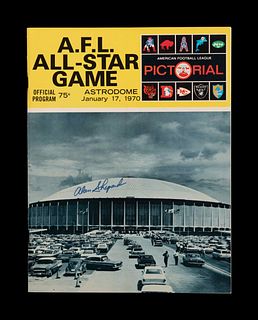 A 1970 American Football League All Star Game Program and Ticket, Both Signed by Astronaut Alan Shepard,