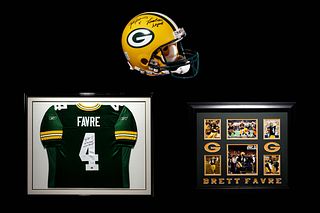 A Group of Brett Favre Signed Green Bay Packers Items,
