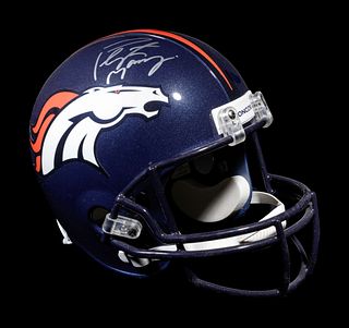 A Peyton Manning Signed Denver Broncos Riddell Football Helmet,