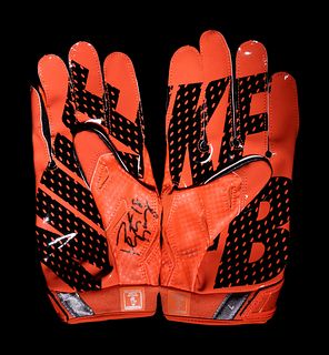 A Pair of Peyton Manning Signed Nike Football Gloves,