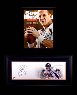 A Group of Peyton Manning Signed Denver Broncos Photo Displays,
