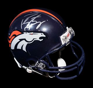 A Peyton Manning Signed Denver Broncos Riddell Football Mini Helmet,