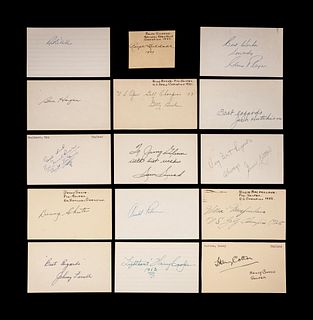 A Group of 15 Vintage Golf Hall of Fame and Champion Signed Autographed Index Cards,