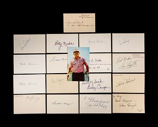 A Group of 17 Golf Champion and Hall of Fame Signed Autographs,
