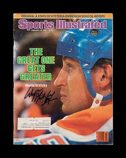 A Wayne Gretzky Signed Autographed 1985 Sports Illustrated Magazine,