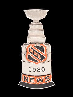 A 1980 New York Islanders vs. Philadelphia Flyers NHL Stanley Cup Final Press Pin,