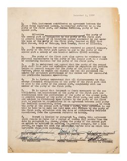 A 1953 Jesse Owens Signed Contract,