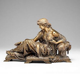 Classical Maiden Bronze by Henri Etienne Dumaige 