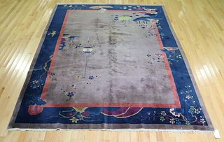 Antique And Finely Hand Woven Chinese Carpet ,