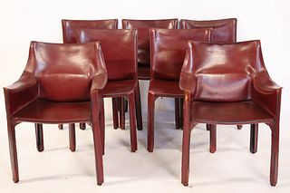 7 Mario Bellini Italian Leather Cab Chairs
