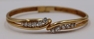 JEWELRY. 18kt Gold, Platinum and Diamond Bracelet.