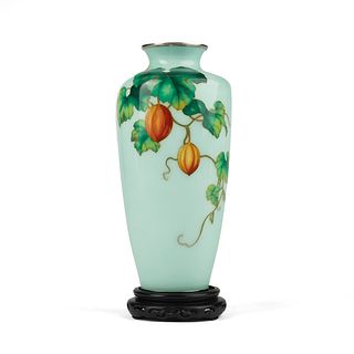 Ando Japanese Melons Cloisonne Vase - Marked