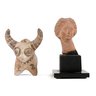 Grp: 2 Ancient Greek & Indus Valley Terracotta Figures
