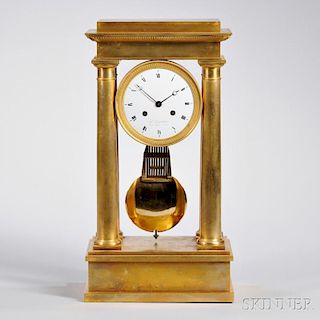 Gentilhomme Ormolu Portico Clock