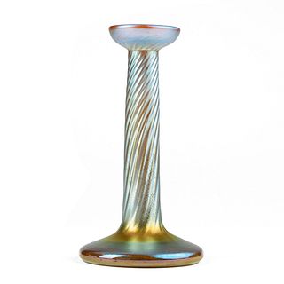Tiffany Favrile Art Glass Twist Candlestick