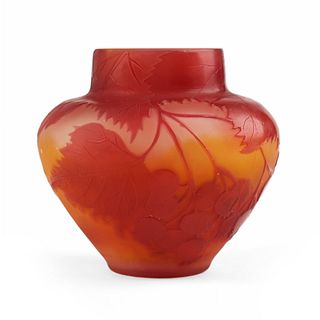 Galle Small Rose Hip Cameo Glass Vase