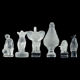 Grp: 6 Lalique Crystal Glass Figures