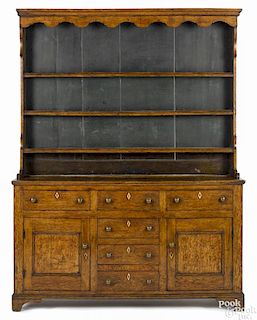 Welsh oak pewter cupboard, 18th c., 83 1/2'' h., 62 1/2'' w.