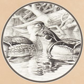 Frank Mittelstadt Duck Couple Pencil Drawing