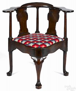George II mahogany corner chair, ca. 1760.