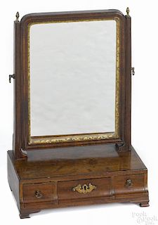 George II mahogany shaving mirror, mid 18th c., 19 1/4'' h., 13'' w.
