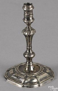 English silver taperstick, 1735-1736, bearing the touch of John Pero, 4 1/8'' h., 4.2 ozt.